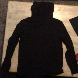 Black long sleeve hooded 2XL, t-shirt material